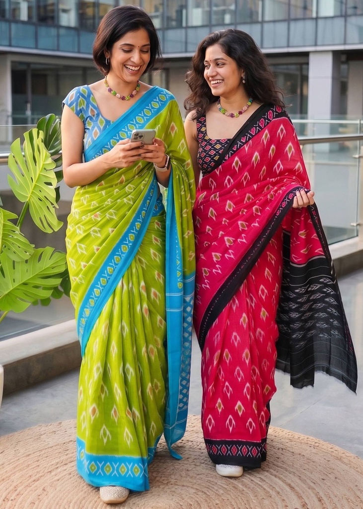 Vibrant Ikat Saree Collection